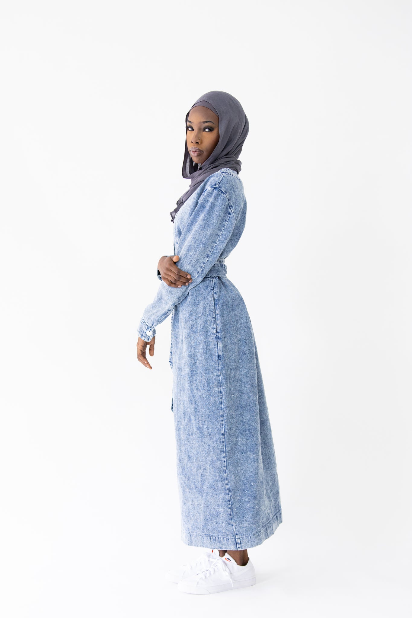 Denim hot sale dress coat